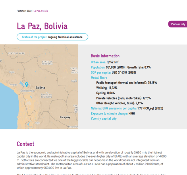 Factsheet La Paz, Bolivia
